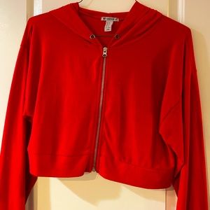 Red crop jacket